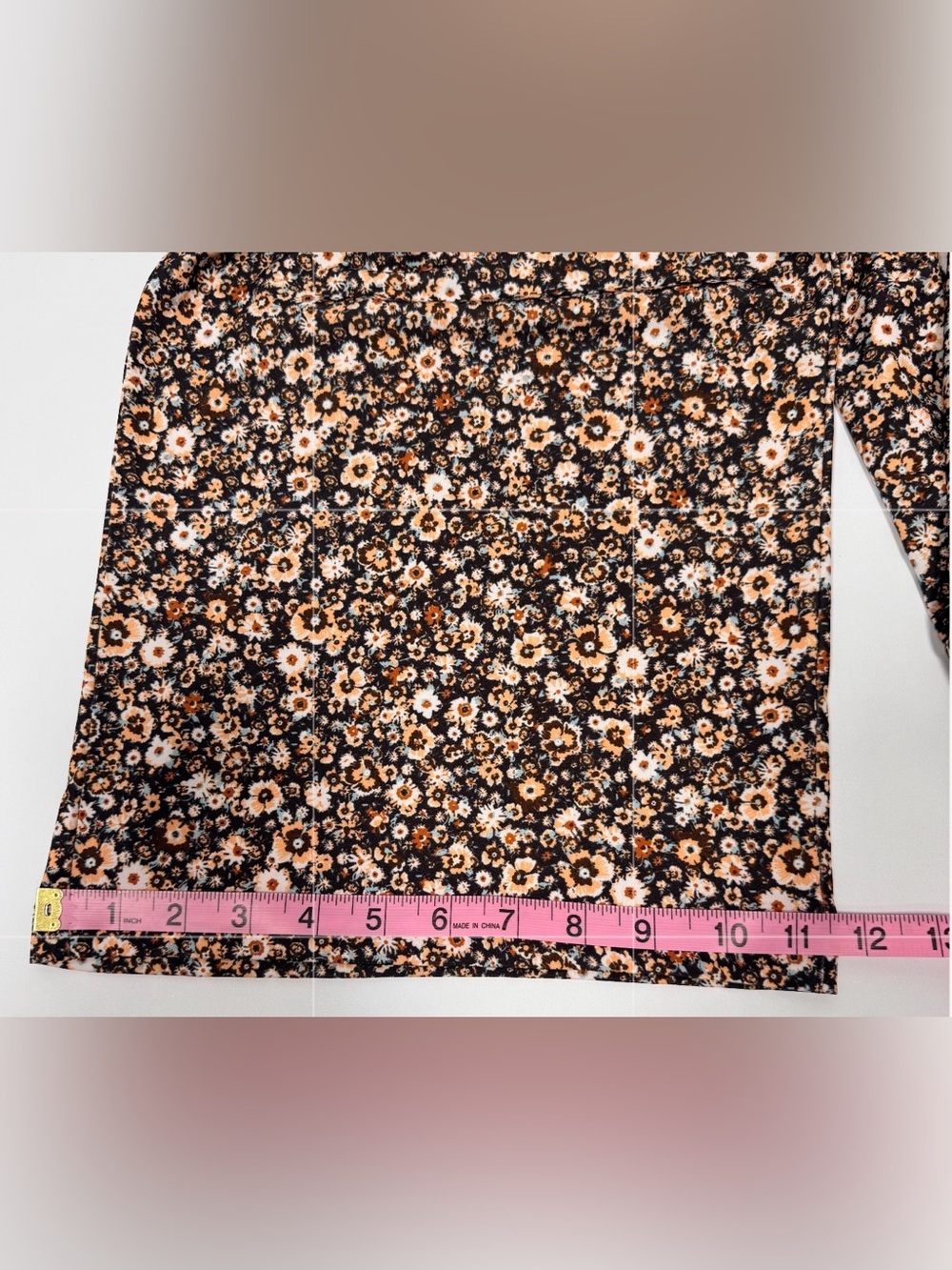 Lascana Brown Floral Jumpsuit Wide Leg Tie Waist Cottagecore Size 8 - Picture 11 of 11